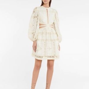 ZIMMERMANN Aliane broderie anglaise cotton minidress